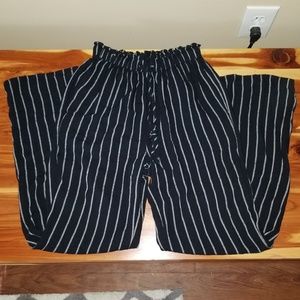 American Eagle Black Striped Pants